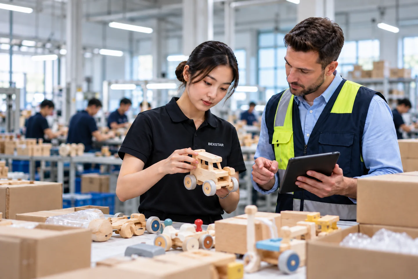 Cargo checking and preparation at a warehouse in China